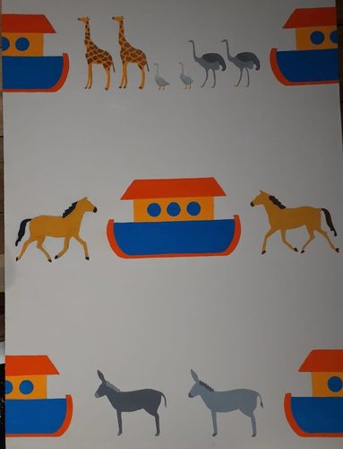 Terry.  Nursery wallpaper, gouache.